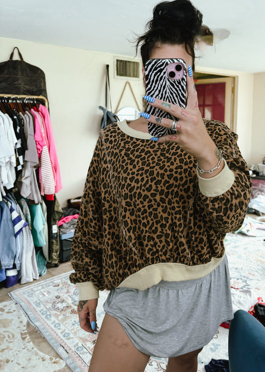 Leopard Oversized Sweatshirt NWT