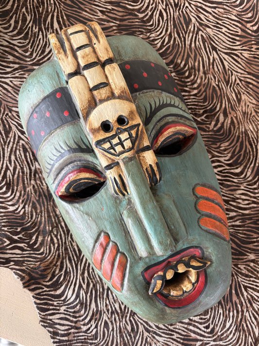 Hand carved & painted triable mask