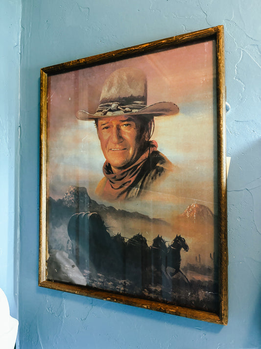 Large Framed John Wayne Print